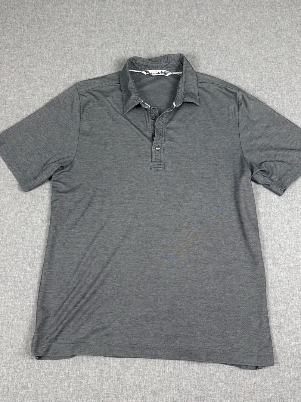 TravisMathew Gray Pima Cotton Blend Golf Polo Shirt Men’s M